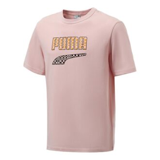 Morsom logotrykk Sport Rund hals Kortermet Rosa Rød