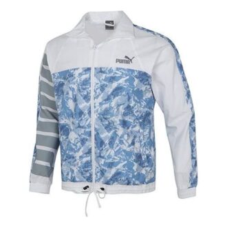 Mountain Aop Windbreaker Woven Sports Logo Jakke Hvit