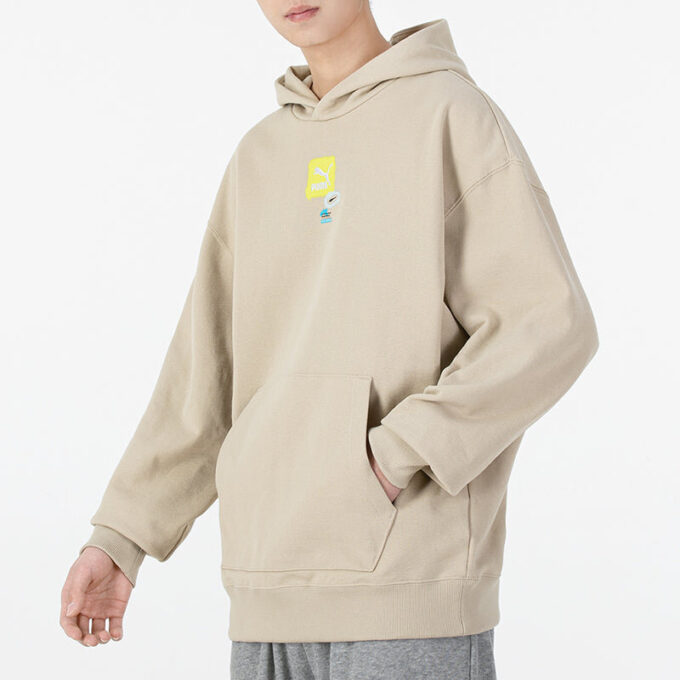 Oversized Trend Graphic Logo Hettegenser «Beige»