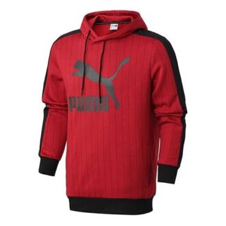 Pinstripe Aop Pullover Hettegenser &laquo;Rød&raquo;