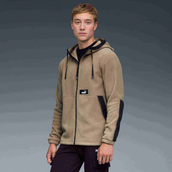 Polar Fleece Menn Hettegenser Fleece Isolert Jakke