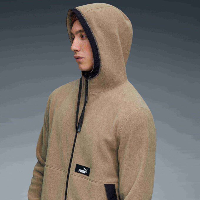 Polar Fleece Menn Hettegenser Fleece Isolert Jakke