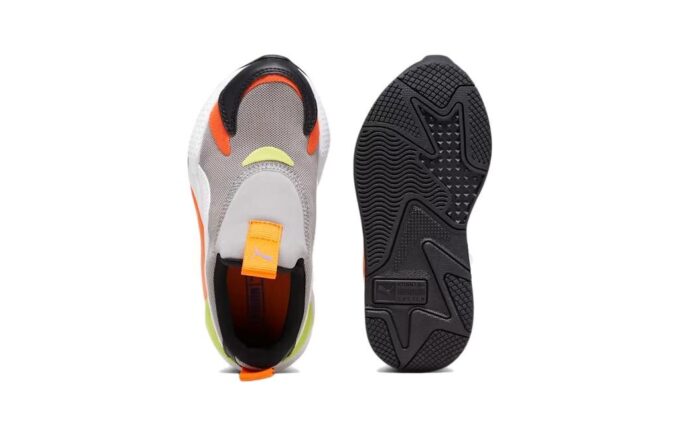 (PS) RS-X3 Slip-On «Betonggrå Rickie Orange»