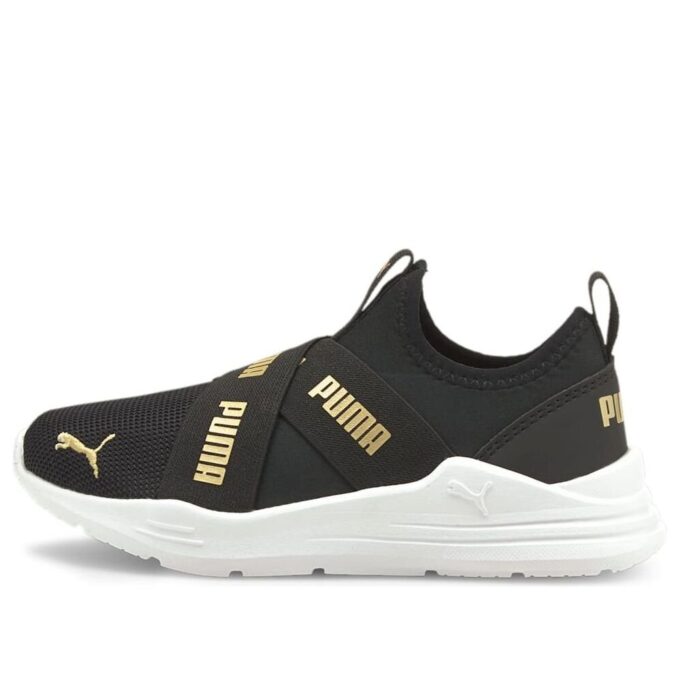 (PS) Slip-On Run med kabel «Black Team Gold»