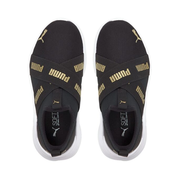 (PS) Slip-On Run med kabel «Black Team Gold»