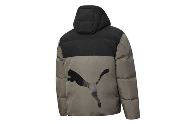 Puffer Dunjakke &laquo;Olivengrønn Svart&raquo;
