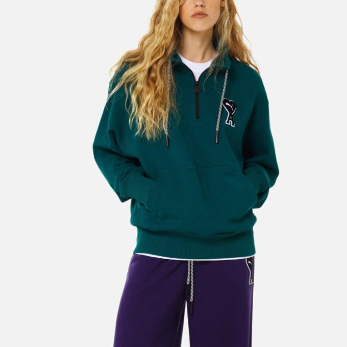PUMA x Ami Genser med halv glidelås «Grønn»
