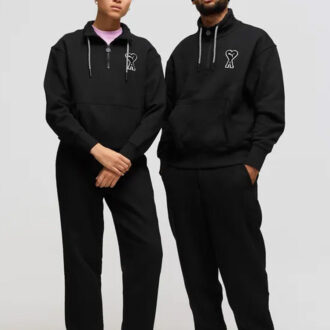 PUMA x Ami Genser med halv glidelås «Svart»