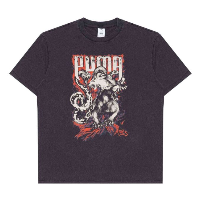 PUMA x ARIES Graphic T-skjorte «Svart»