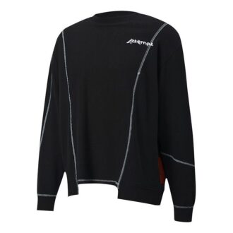 PUMA x ATTEMPT Crossover Casual Rund Hals Kontrastfarger Lange Ermer Svart