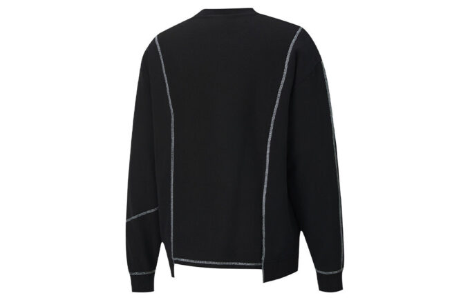 PUMA x ATTEMPT Crossover Casual Rund Hals Kontrastfarger Lange Ermer Svart