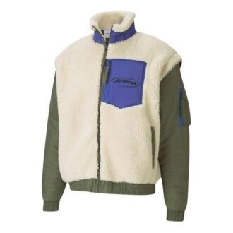 PUMA x Attempt Sherpa Fleece Jakke «Beige Grønn Blå»