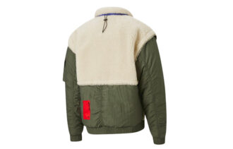 PUMA x Attempt Sherpa Fleece Jakke «Beige Grønn Blå»