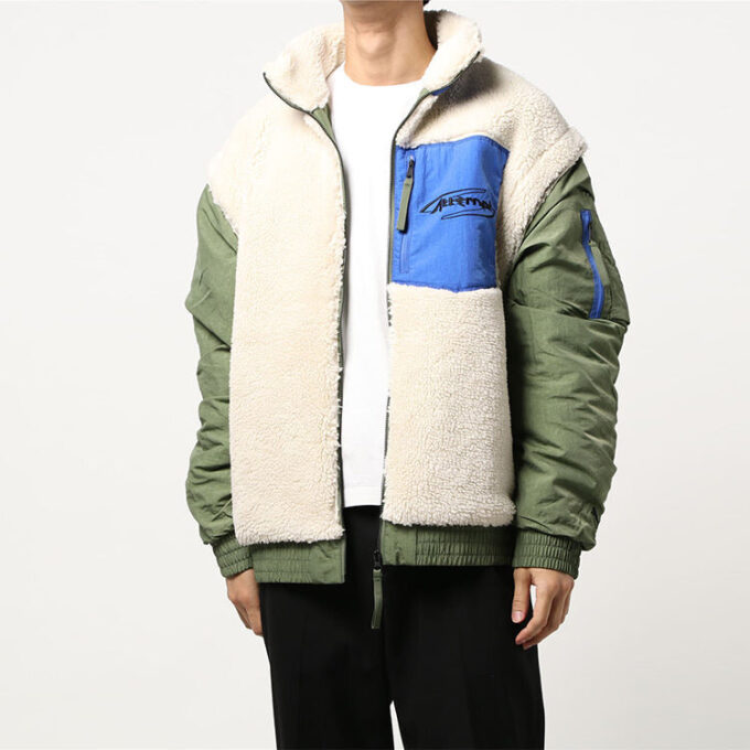 PUMA x Attempt Sherpa Fleece Jakke «Beige Grønn Blå»