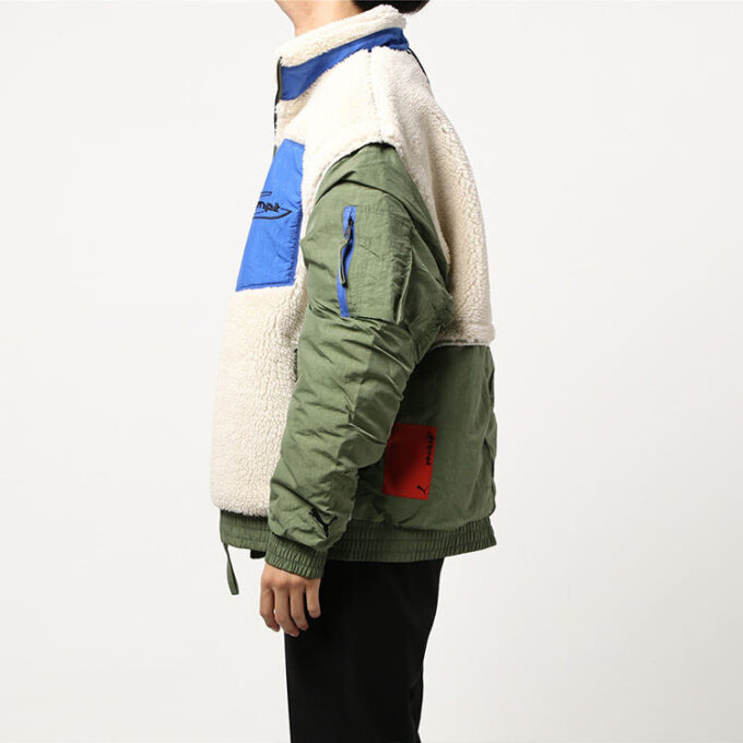 PUMA x Attempt Sherpa Fleece Jakke «Beige Grønn Blå»