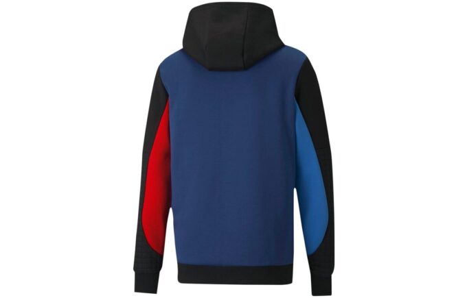 PUMA x BMW M Motorsport Regular Fit Full-Zip Herrehettegenser med normal passform, «Svart, Rød, Blå»