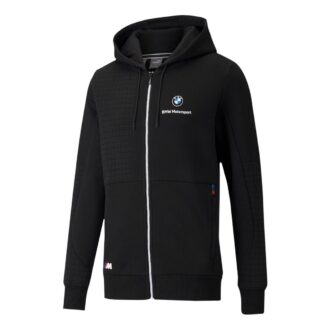 PUMA x BMW M Motorsport Regular Fit Full-Zip Hettegenser med normal passform, «Svart og hvit»