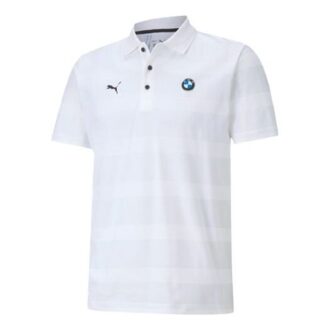 PUMA x BMW Motorsport stripete kortermet poloskjorte «Hvit svart»
