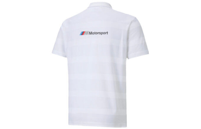 PUMA x BMW Motorsport stripete kortermet poloskjorte «Hvit svart»