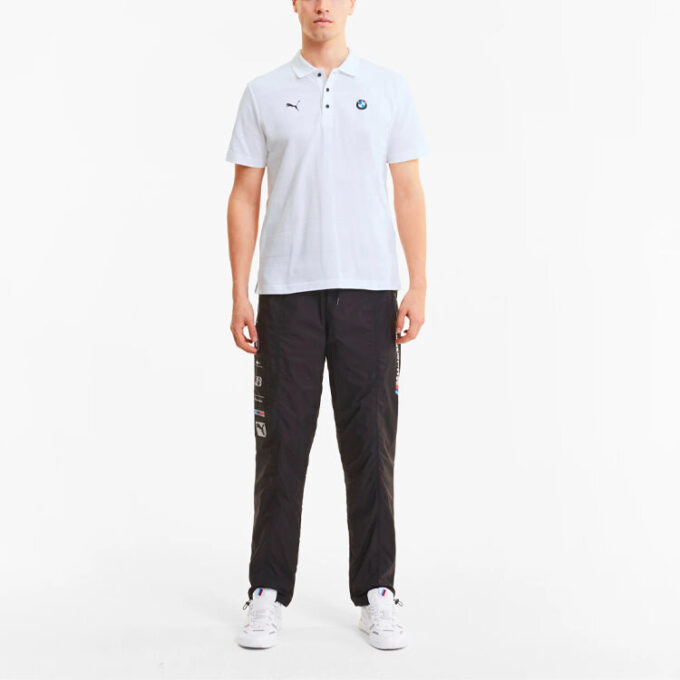PUMA x BMW Motorsport stripete kortermet poloskjorte «Hvit svart»