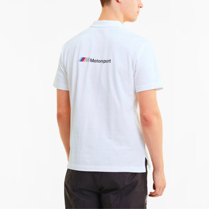 PUMA x BMW Motorsport stripete kortermet poloskjorte «Hvit svart»