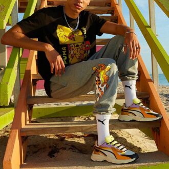 PUMA x BRITTO Unisex Print Rundhals Svart