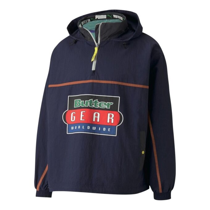 PUMA x Butter Goods Lett Pop Over Top Half Zip Hettegenser «Marineblå»