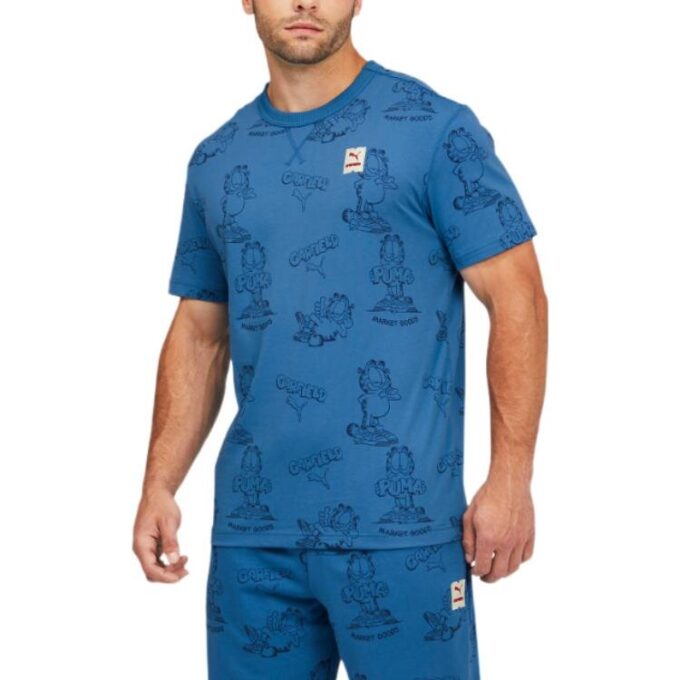 PUMA x GARFIELD T-skjorte med trykk «Vallarta Blue»