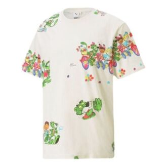 PUMA x KS AOP T-SHIRT Kortermet Kremhvit