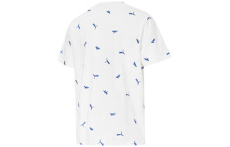 PUMA x Maison Kitsune Crossover Aop T-skjorte Brodert Logo Sports Rund Hals Kortermet Hvit