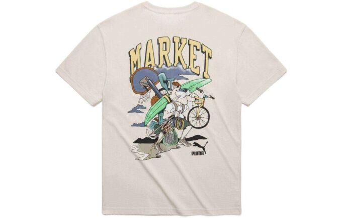 PUMA x Market Graphic T-skjorte «Beige»