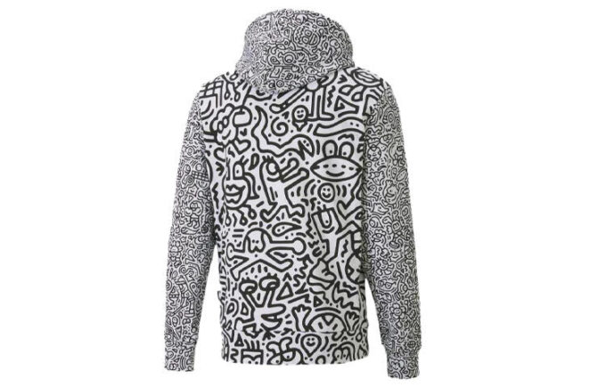 PUMA x MR DOODLE Crossover Brodert logo Trykk Graffiti Fritidsskjorte Hvit