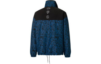 PUMA x Mr Doodle Crossover Graffiti Print Kontrastfarger Cardigan Stand Collar Jakke Blå