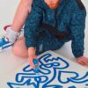 PUMA x Mr Doodle Crossover Graffiti Print Kontrastfarger Cardigan Stand Collar Jakke Blå