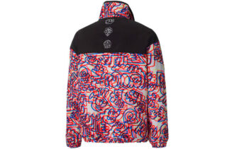 PUMA x Mr Doodle Crossover Graffiti Print Kontrastfarger Cardigan Stand Collar Jakke Rød