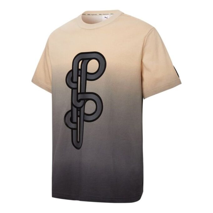 PUMA x PRONOUNCE Graphic T-skjorte med kryssoverfarge, tie dye-logo, korte ermer, khaki