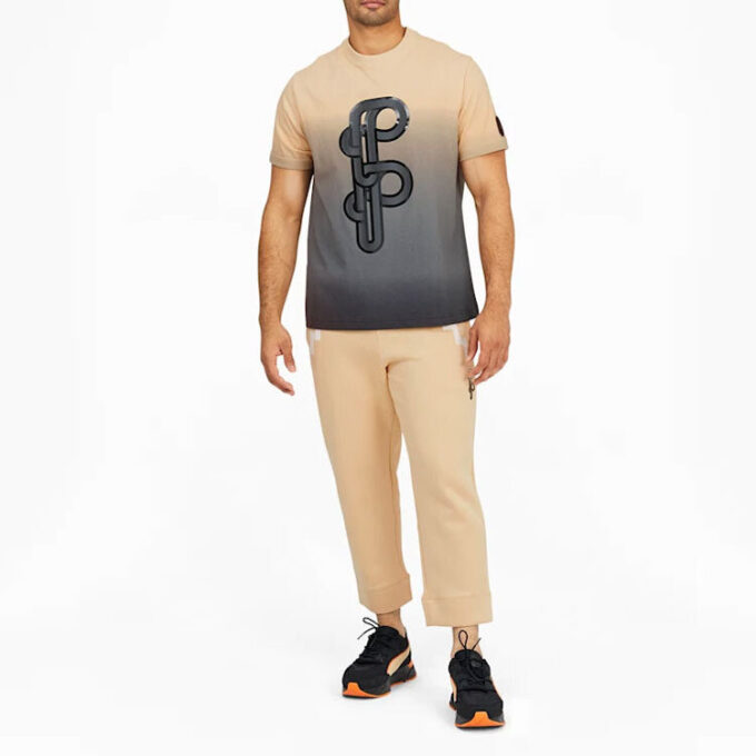 PUMA x PRONOUNCE Graphic T-skjorte med kryssoverfarge, tie dye-logo, korte ermer, khaki