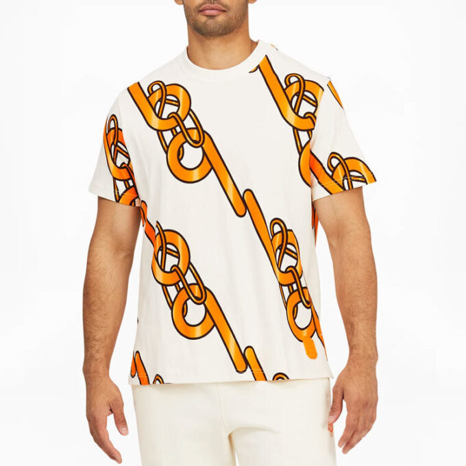 PUMA x PRONOUNCE Unisex Graphic T-skjorte med kryssede kjeder, trykk, Athleisure, fritid, sport, korte ermer, kremhvit