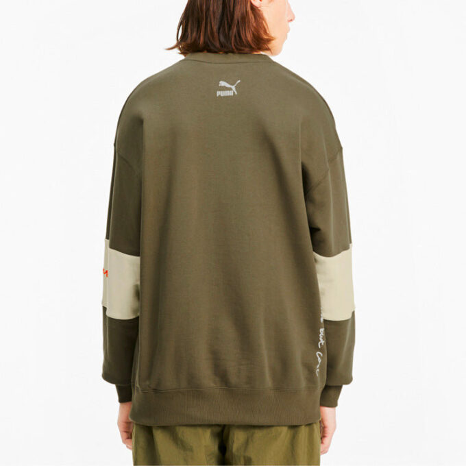 PUMA x Randomevent Genser med rund hals «Olivengrønn Hvit»