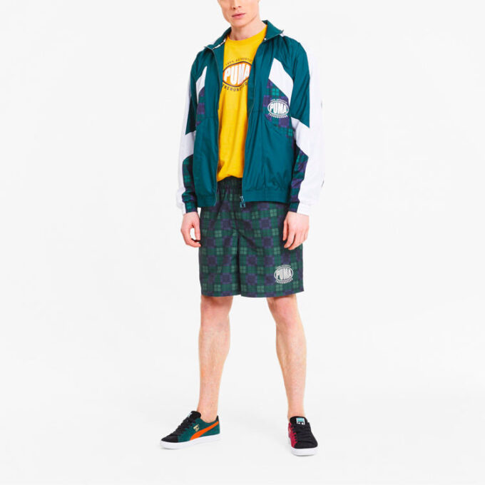 PUMA x The Hundreds Crossover Print Athleisure Casual Sportshorts Grønn