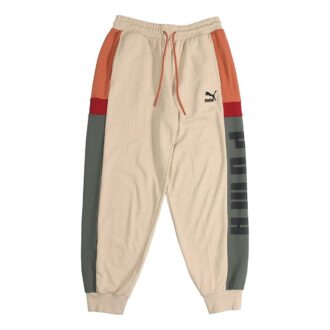 Retro Block Joggebukse &laquo;Beige Grå Rød Svart&raquo;