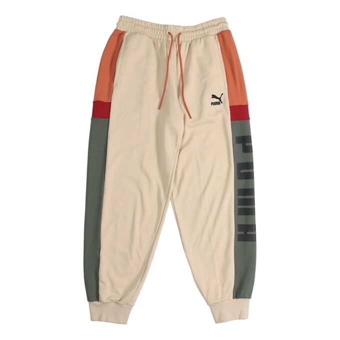 Retro Block Joggebukse &laquo;Beige Grå Rød Svart&raquo;