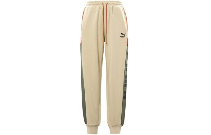 Retro Block Joggebukse &laquo;Beige Grå Rød Svart&raquo;
