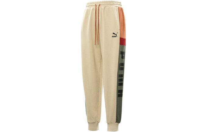 Retro Block Joggebukse &laquo;Beige Grå Rød Svart&raquo;