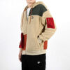 Retro Block Sherpa Full-Zip Hettegenser &laquo;Beige Rød Grønn&raquo;