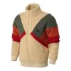 Retro Block Sherpa Jakke &laquo;Brun Rød Grønn&raquo;