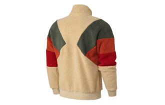 Retro Block Sherpa Jakke &laquo;Brun Rød Grønn&raquo;