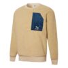 Retro Sherpa-genser med rund hals &laquo;Brun&raquo;
