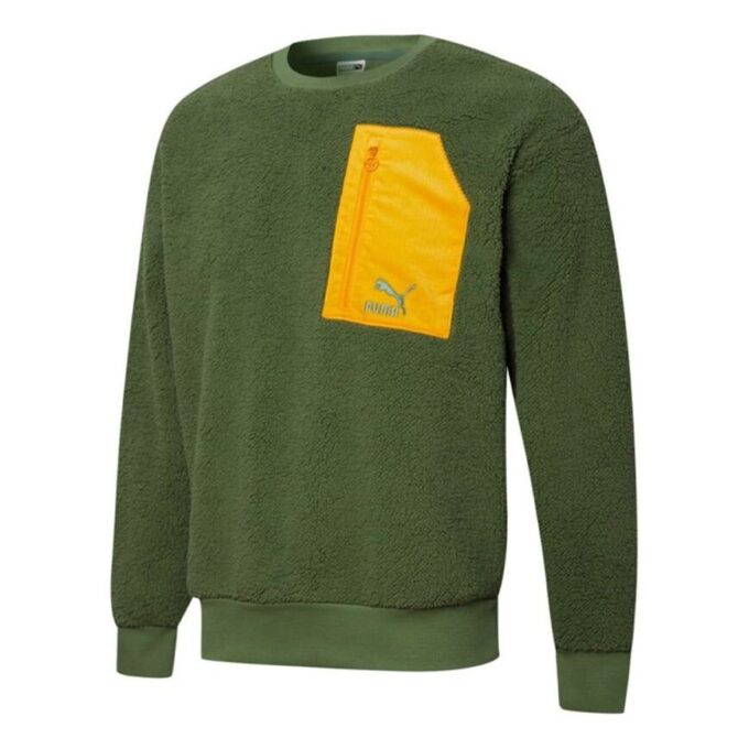 Retro Sherpa-genser med rund hals «Grønn»