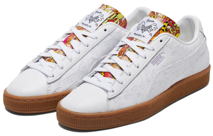 Romero Britto x Kurv &laquo;Brodert – Hvit Tyggegummi&raquo;